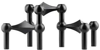 Uplift Treasures Nordic Molecular Metal Candle Holder Centerpiece 3pcs Black