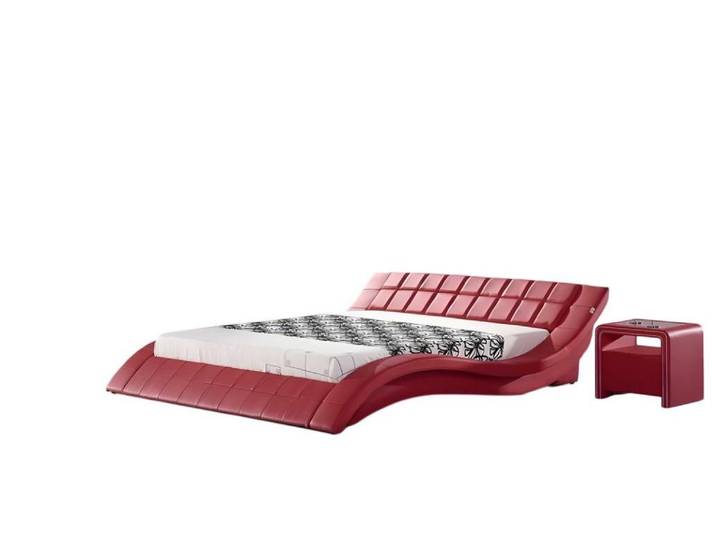 JVmoebel Polsterbett Luxus Rotes Designerbett aus hochwertigem Material, Made in Europe