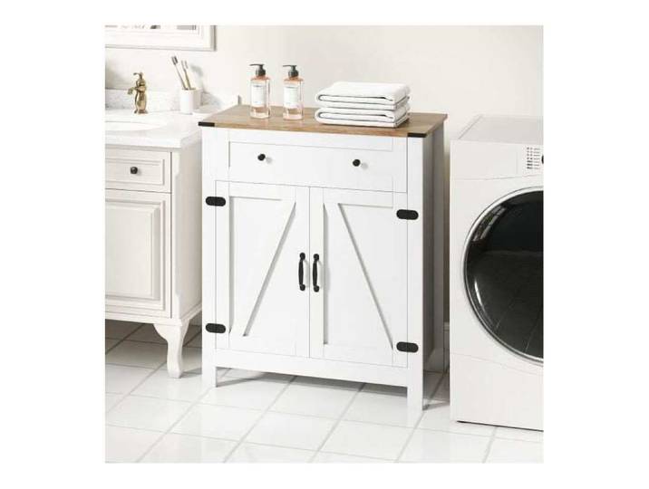 Buffet vaisselier - PAGE LIVING - tiroir étagère réglable - blanc - 2 portes 1 tiroir - étagère 3 positions