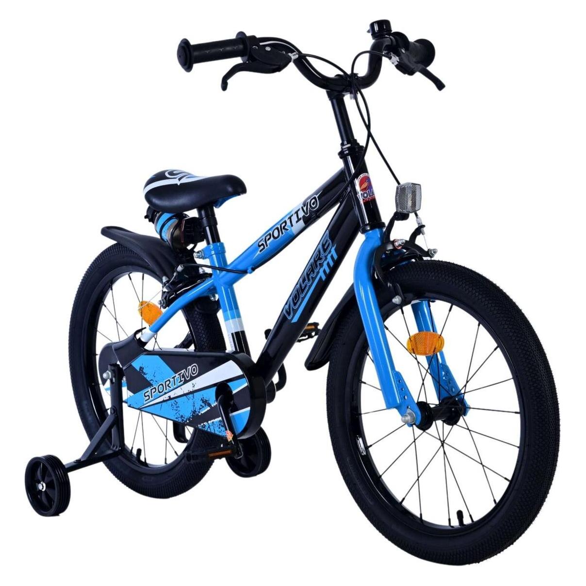 Volare Sportivo Kinderfahrrad - Jungen - 18 Zoll - Blau Schwarz - Zweihandbremsen (18") (60025805)
