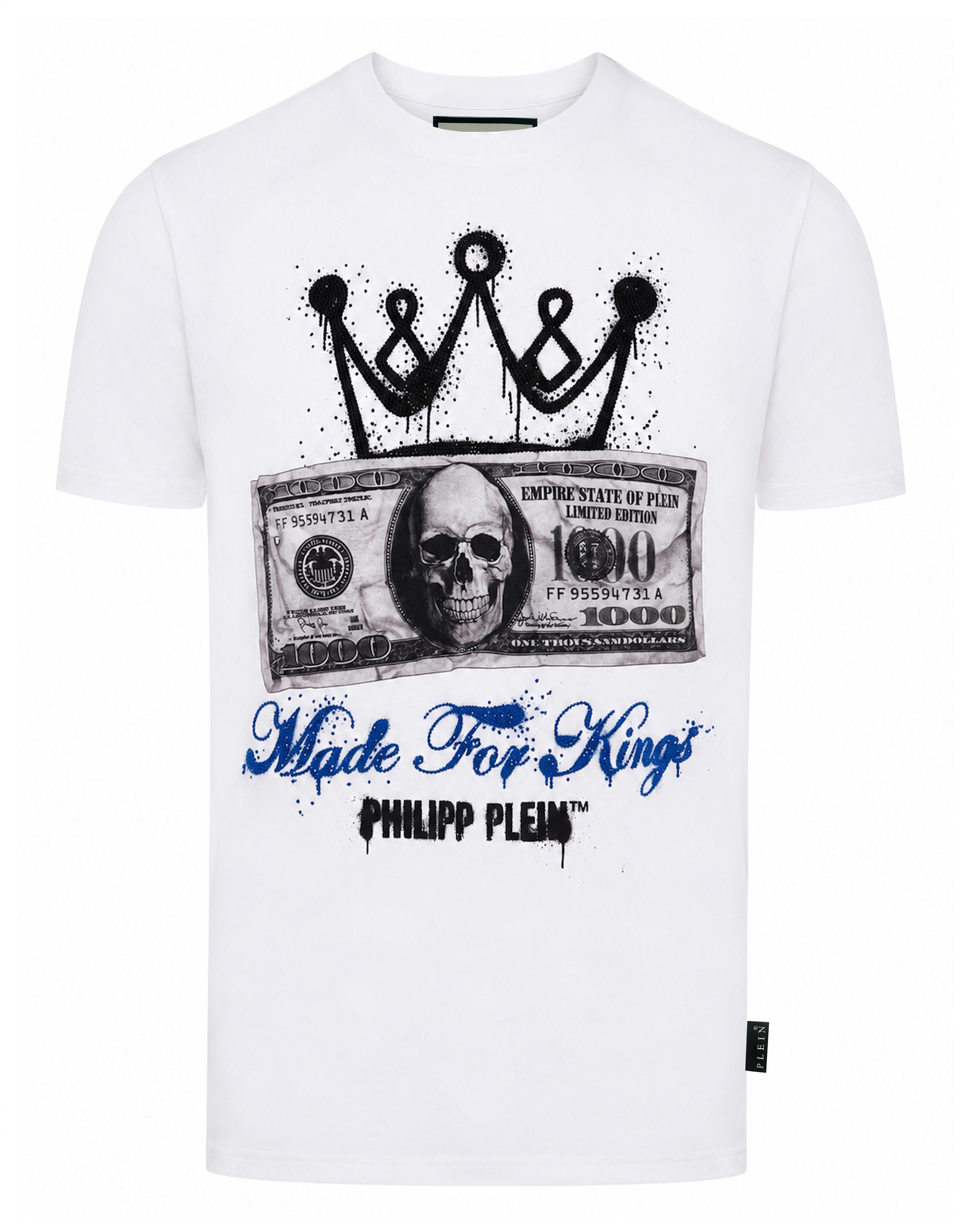 Philipp Plein Rundhals-T-Shirt, kurzärmelig - Weiß