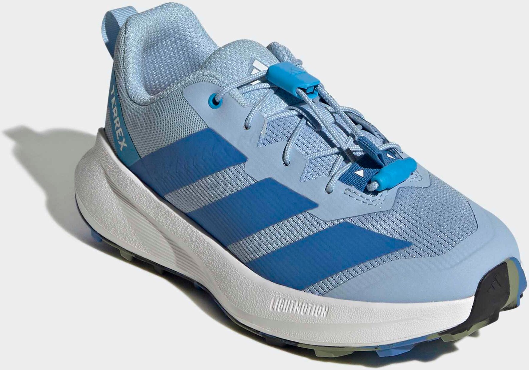 Trailrunningschuh ADIDAS TERREX "AGRAVIC KIDS", Jungen, Gr. 35, glow blau, ray blau, tent grün, Synthetik, Textil, Schuhe Trailrunningschuh glow blau, ray blau, tent grün 35