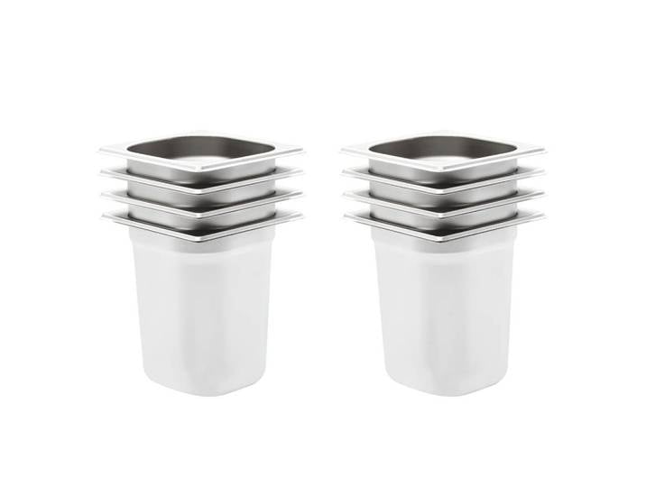 vidaXL Thermobehälter Gastronormbehälter 8 Stk. GN 1/6 200 mm Edelstahl, Elstahl, 8x Gastronormbehälter GN-Behälter Gastronorm Edelstahl GN 1/6 200 mm