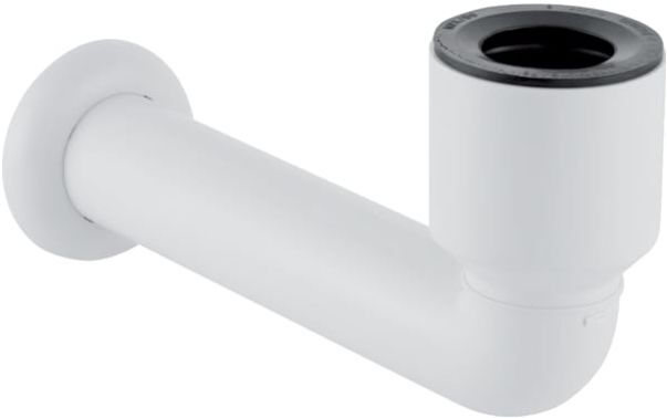 Geberit Anschlussbogen 152231111 Ø 50 mm, 90Grad, mit Wandrosette, für Urinal, Kunststoff, weiß