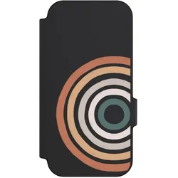 Nivocase Klapphülle für Google Pixel 11 Handyhülle aus Kunst Leder NIVOflip schwarz Kreise Regenbogen (Google Pixel 11), Smartphone Hülle, Schwarz