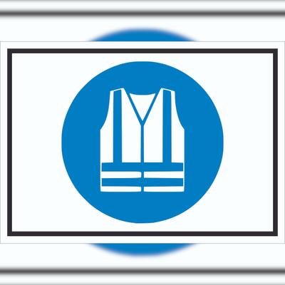 HB-Druck Warnweste benutzen Symbol Schild A5 (148x210mm)