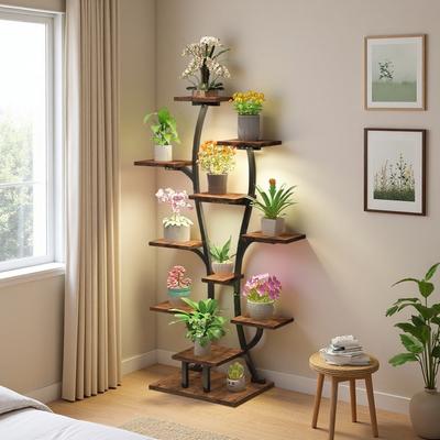 ZWYO HOSIMU "64.57""H Vase Shape Metal Plant Stand with Grow Lights, Adjustable Full-Spectrum LED Lights, Indoor Plant Shelf for Home & Patio"