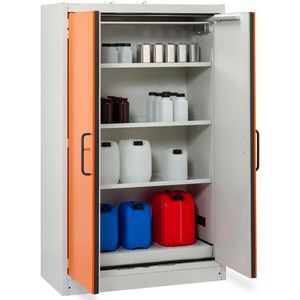CEMO Gefahrstoffschrank PROline 12/20, 11975, mit 3 Fachböden, Feuerwiderstand Typ 90, orange, (B/H/T) 120 x 195 x 60cm