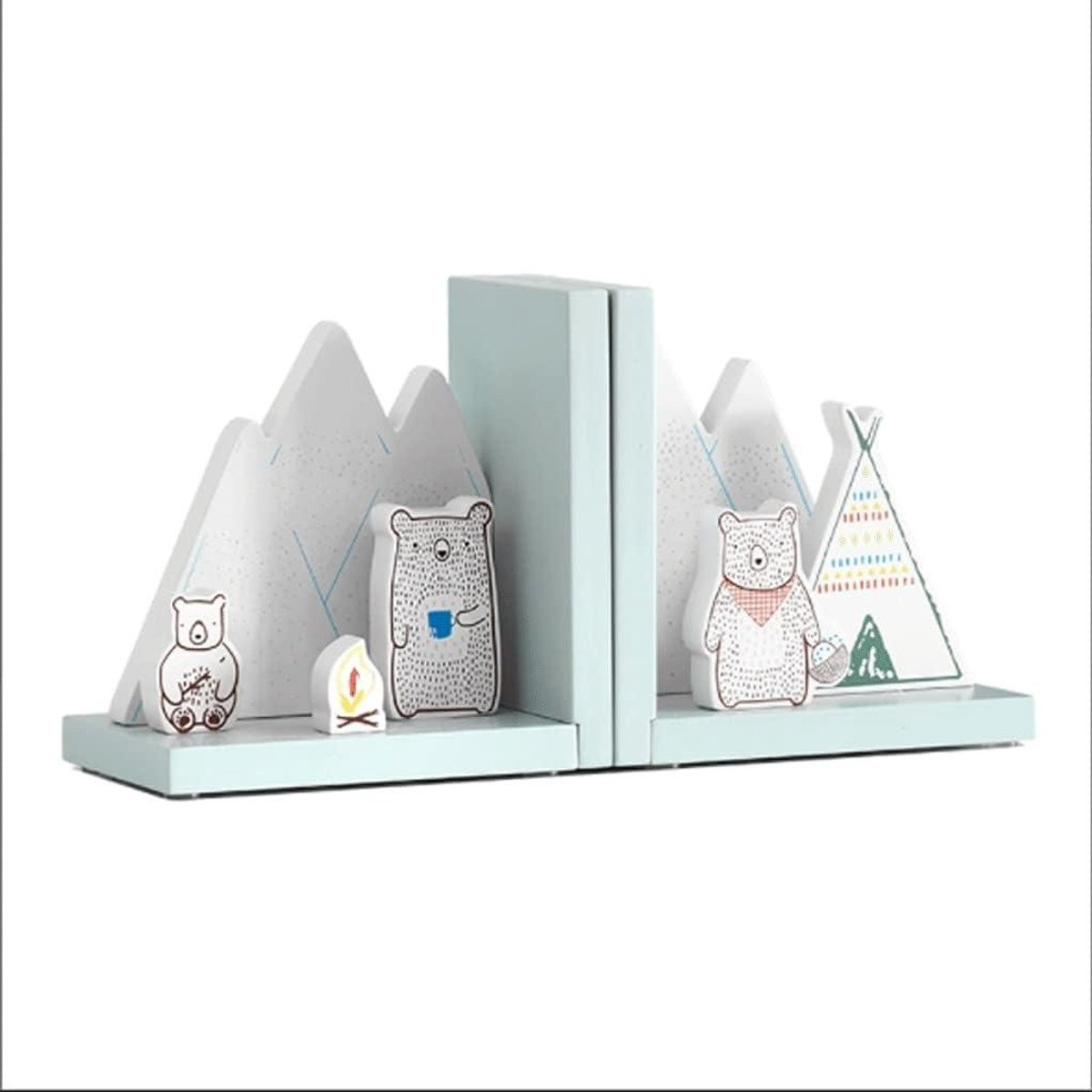 Boekensteunen Beer A - Duurzaam houten bureau decoratie - Hoogte: 15,7 cm