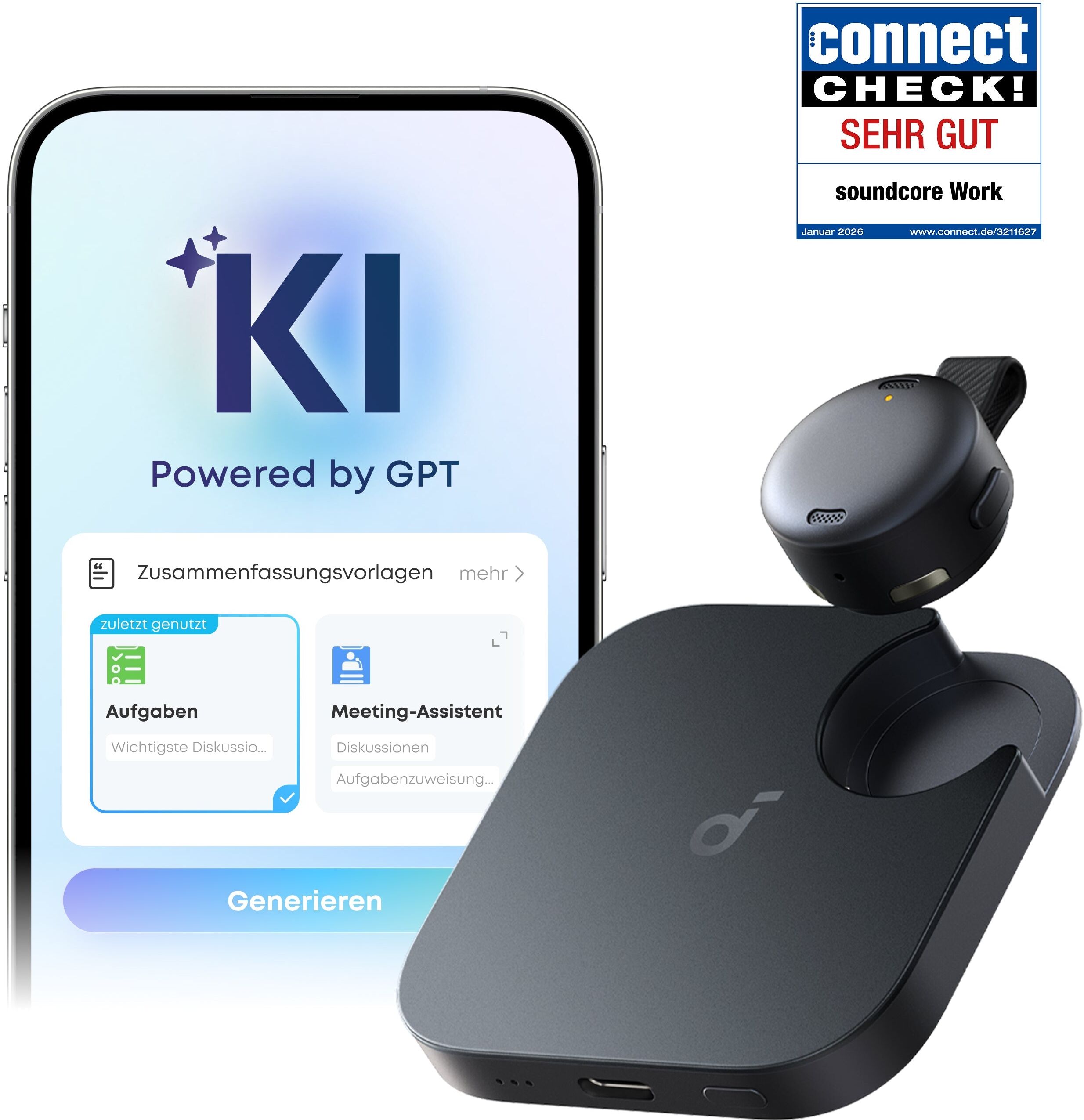 eufy soundcore work   Dein persönlicher KI-Assistent Schwarz / 64GB