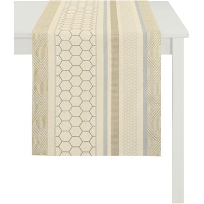 Tischläufer APELT "Loop, Loft Style, Jacquard", beige (elfenbeinfarben), B:44cm L:140cm, Polyester, Tischdecken
