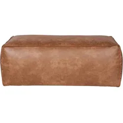Pouf Rodeo Lederoptik, rechteckig gepolstert, moderner Stil, Cognac, komfortabel für Dein Zuhause