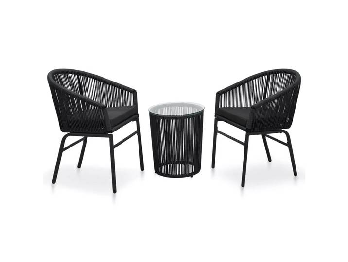 VidaXL - Gartenmöbelset, Bistro, Set 3tlg., One Size, Schwarz