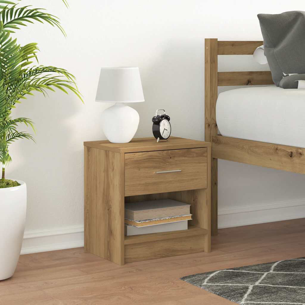 17 Stories Bedside Cabinets With Drawer Artisan Oak 41cm H X 39cm W X 28cm D