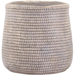 Chic Antique Évron Übertopf mit Flecht Muster, H18/Ø19,5 cm, antik natur