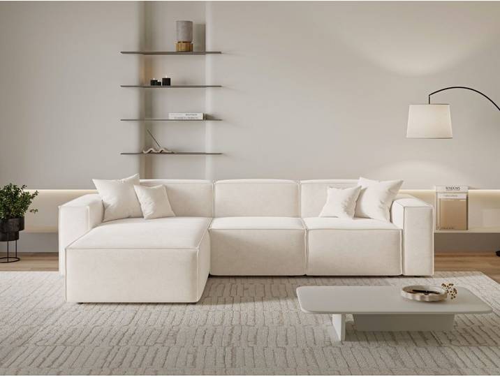 GrainGold Ecksofa L-Form Arizona L, Set, Wellenfederkern, HR-Schaum, Freistehendes