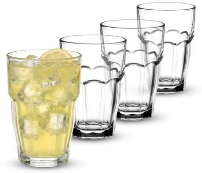 Bormioli Rocco Rock Bar Tempered Glass Stackable Beverage Glasses Dishwasher Safe
