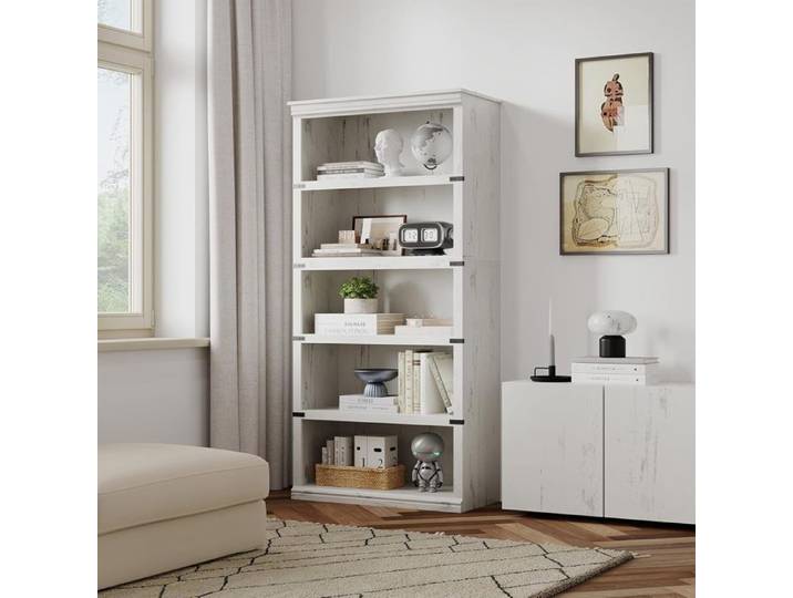 Bibliothèque à 5 étagères étagères de rangement modernes sur pied bibliothèques en bois 80X32X171CM