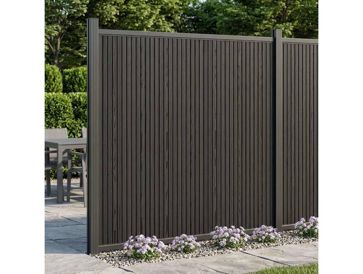 vidaXL Zaunelement WPC und Aluminium Schwarz