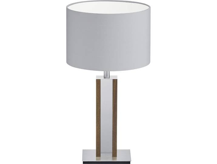 HERZBLUT Tischlampe Karl N weiss, natur Nickel/Holz H 44 cm - Tischlampe