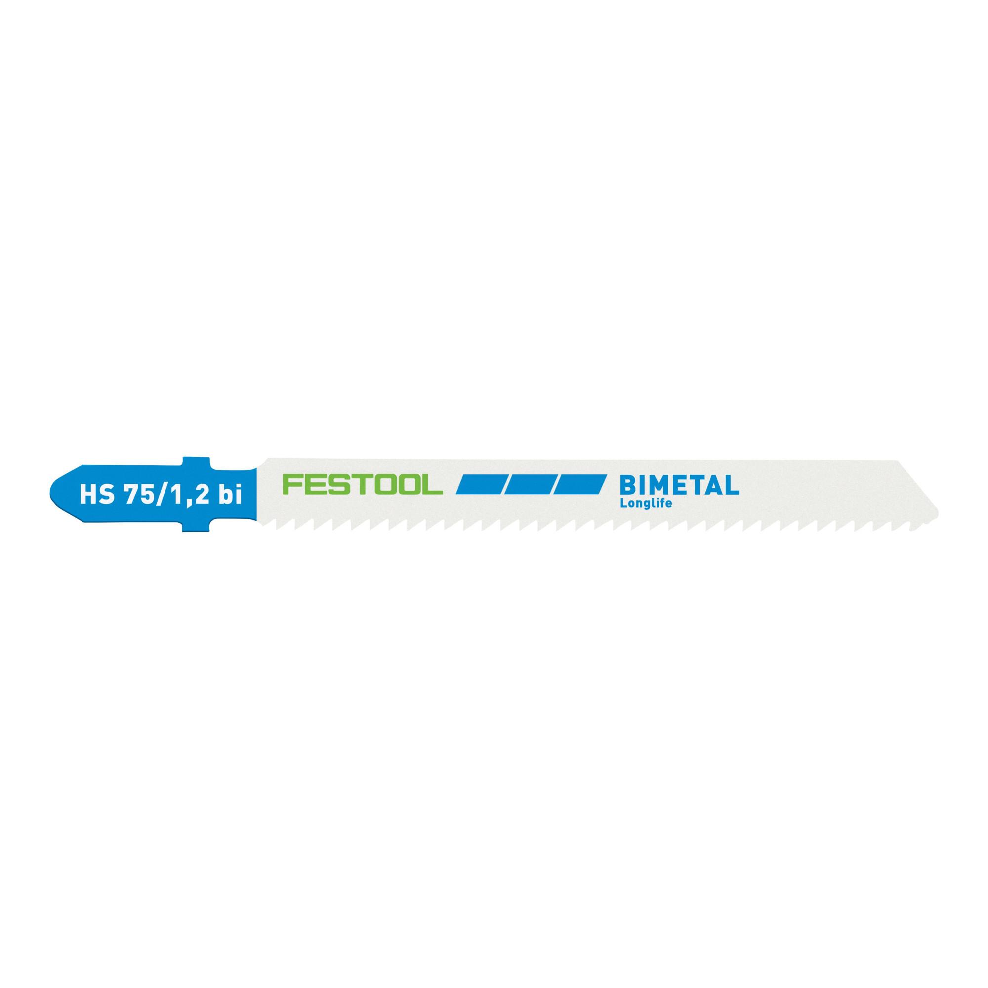 Festool HS 75/1,2 BI/5 Stichsägeblatt mit Bi-Metall-Schneide und Zahnteilung von 1,2 mm (5 Stück) , 4014549310692 (204270)