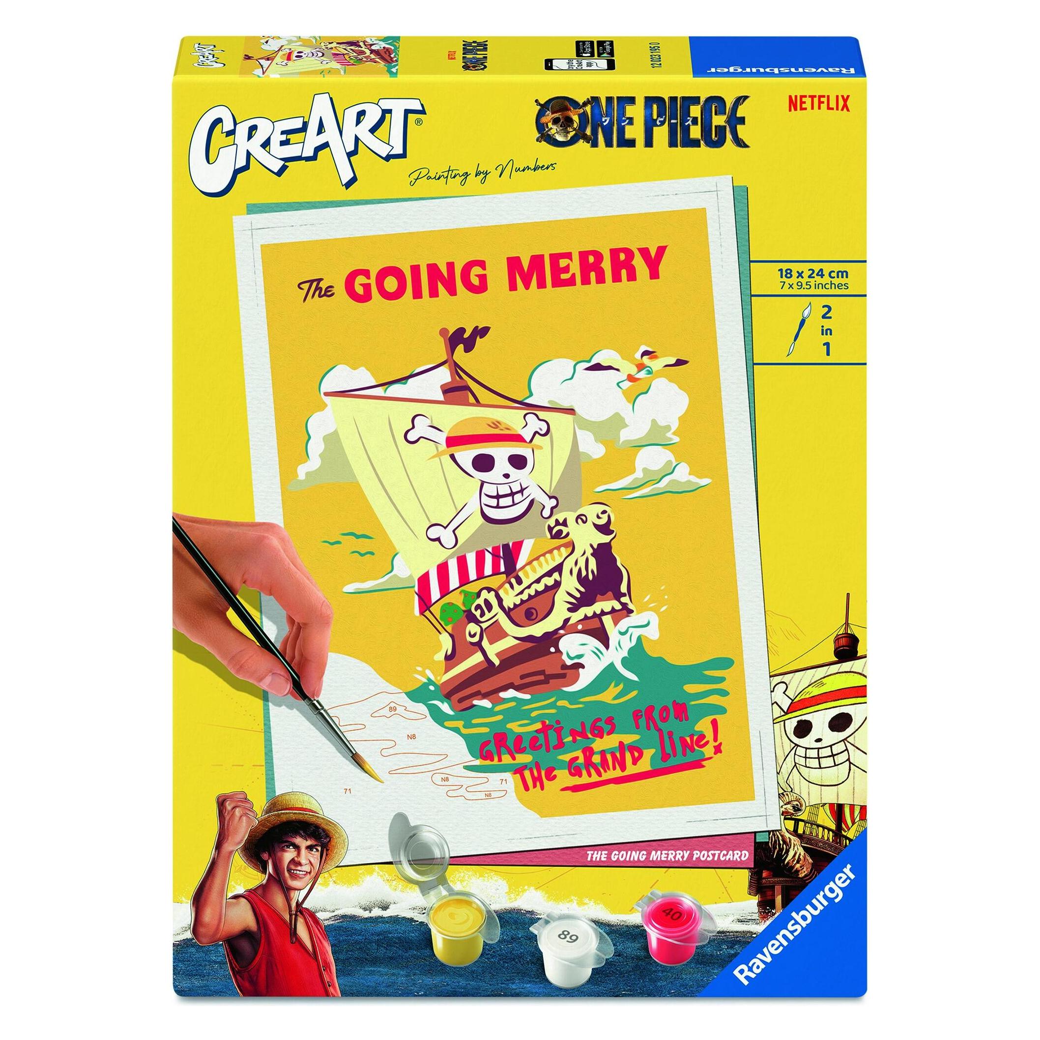 Ravensburger CreArt, Malen nach Zahlen Adults Trend One Piece - Das Piratenschiff Flying Lamb (Going Merry) (12023195)