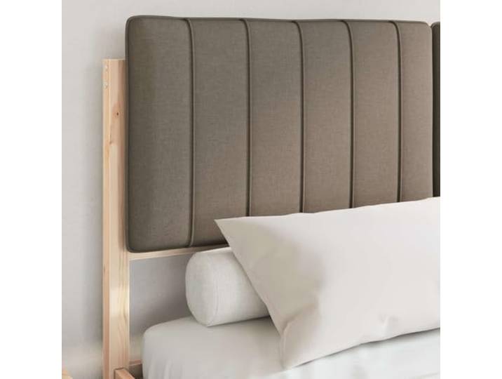 KTHLBRH Bett mit Kopfteil, taupe beschichtet, 135 x 190 cm, Kiefer massiv Lattenrost, ohne Lattenrost, Bezug waschbar, einfache Montage, langlebig