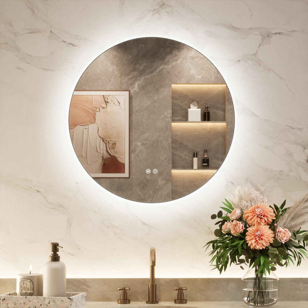 EUkeonjinn Round Wall Mirror Clear 61 cm x 61 cm