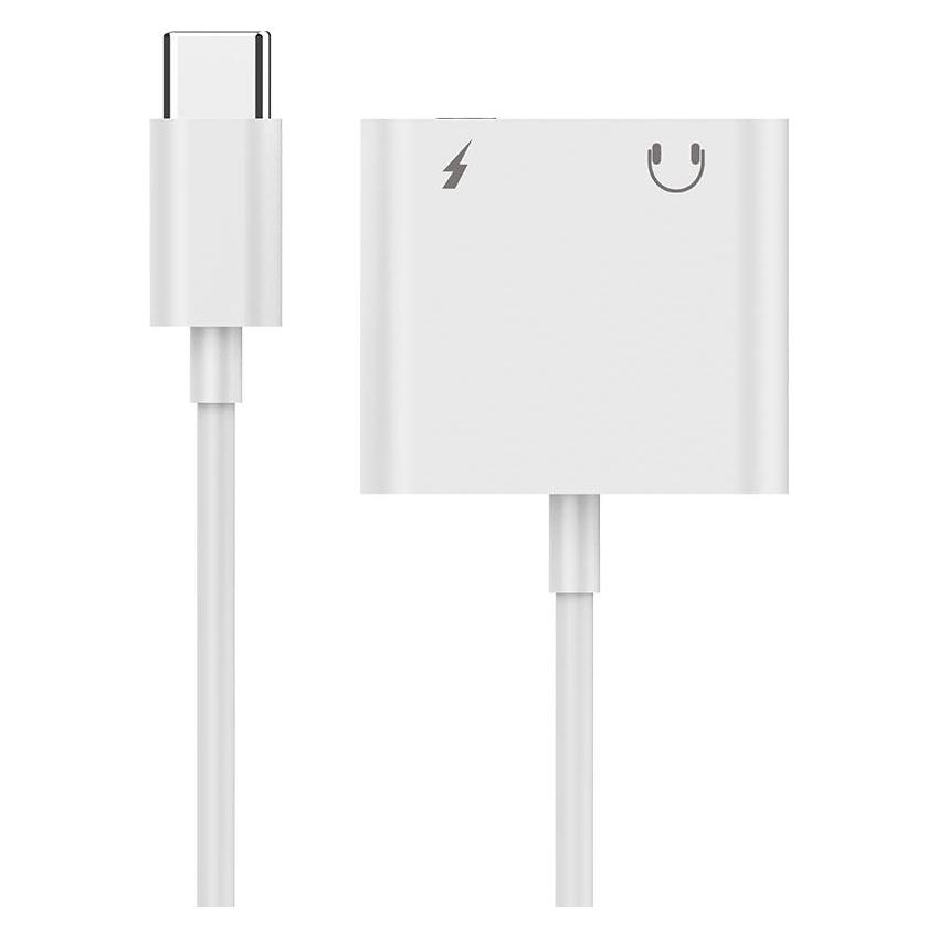 Gembird Adaptateur CableXpert USB-C vers Jack 3,5mm + USB-C M/F (Blanc) (0.15 m) (A-CM-3.5FP-01)