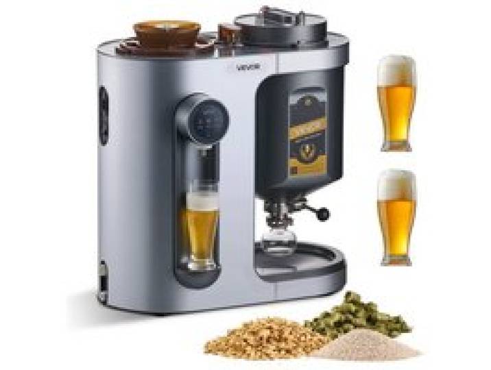 VEVOR Automatische Bierbrauanlage 13 L, 1500 W Bierbraumaschine, All-in-One-Heimbrauanlage mit Maische- und Kochvorrichtung, Innentank aus Edelstahl 304, DIY-Bierbrauen