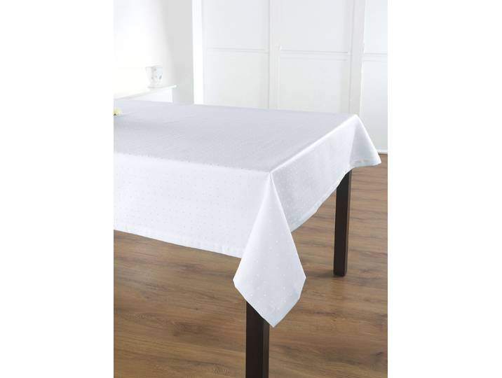 Hochwertige Damast-Tischdecken vom Curt Bauer, Weiss, Größe 150 (Tischdecke, 160/250 cm)