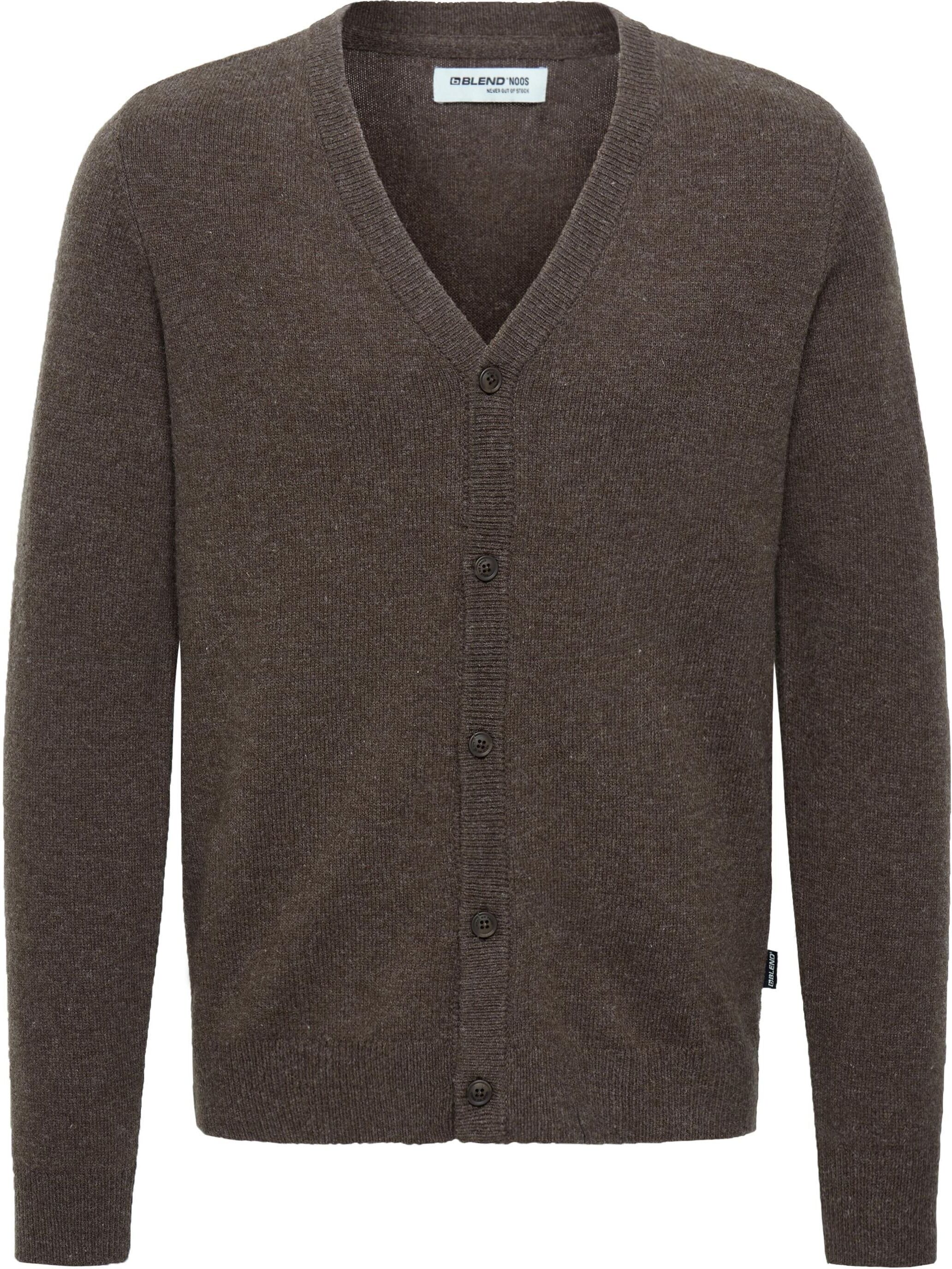 Strickjacke BLEND "Strickjacke BHBranko", Herren, Gr. S, braun (turkish coffee melange), normal, Strickjacken Strickjacke