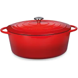 Küchenprofi Bräter PROVENCE Oval 31 cm ROT 6 Liter, Pfanne + Kochtopf, Rot