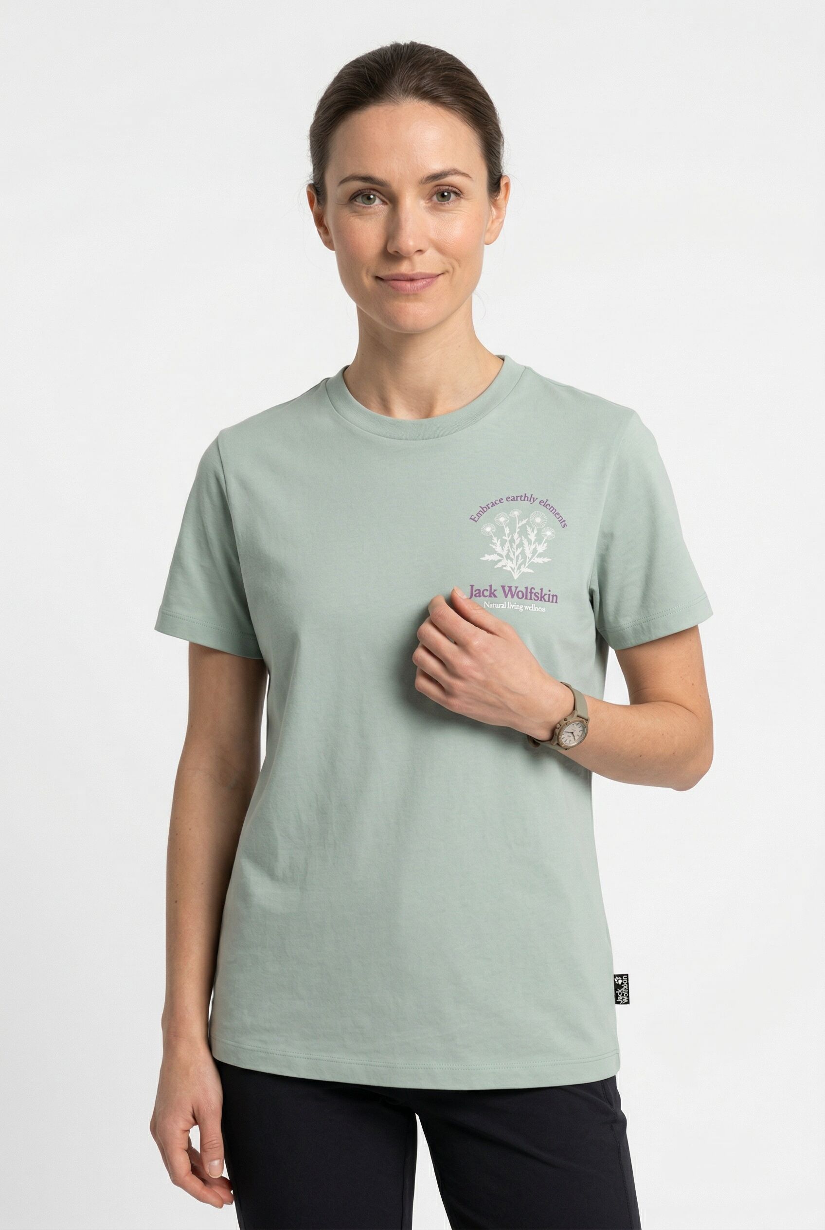 T-Shirt JACK WOLFSKIN "CAREFREE T W", Damen, Gr. S (36), grün (plant grün), Obermaterial: 100% Baumwolle, normal, Rundhals, Shirts T-Shirt, Kurzarm-Design, mit Rundhalsausschnitt, ohne Verschluss, aus Baumwolle plant grün S (36)