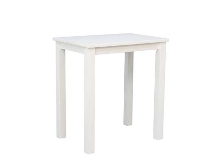 Woodroom Kota Kleiner Esstisch 70 x 50 cm – Massivholz Küchentisch, Weiß KOMPAKTER MASSIVHOLZTISCH – Platzsparender Tisch für Singles, WG-Zimmer und kleine Apartments – zum Essen und Arbeiten.