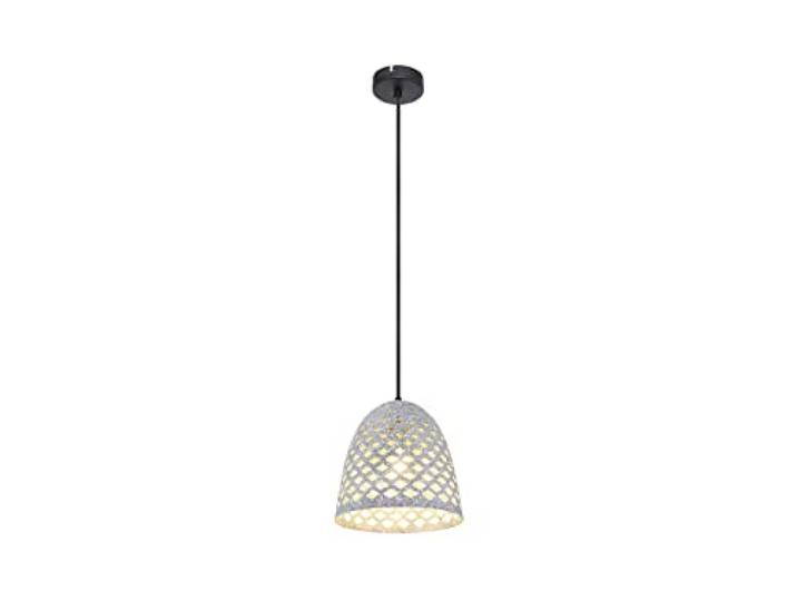 Kleine Hängelampe HOLLIE mit Ø 20cm Muster Lampenschirm aus Metall in Silber