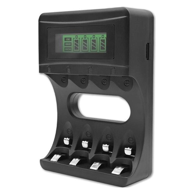 Qoltec Batterieladegerät für Ni MH Type R03 AAA R6 AA | 1800mA (AA, AAA, HR03, HR6) (50654)