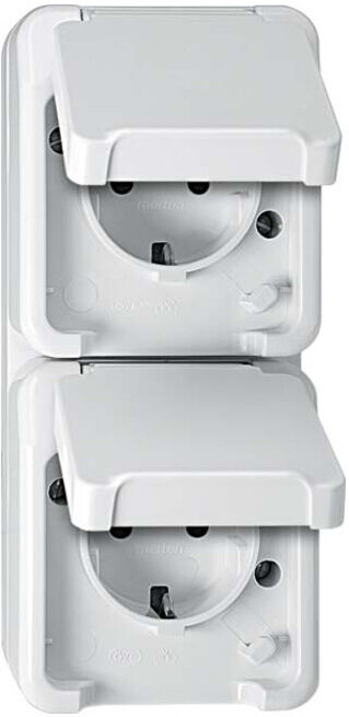 Merten Prise double SCHUKO blanc polaire, avec BRS MEG2328-8019 (MEG2328-8019)