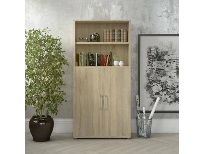 Dmora - Kommode Louna, Wohnzimmerbuffet, Wohnzimmer-Sideboard, Moderne Küchen-Speisekammer, 89x40 h186 cm, Eiche