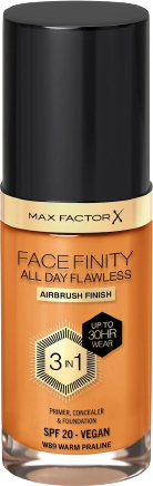 Max Factor Facefinity 3 in 1 Primer Concealer & Foundation W89 Warm