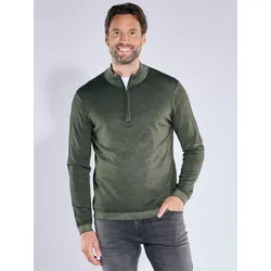ENGBERS GERMANY Herren Pullover aus Merinowolle Grün regular uni Stehkragen - S