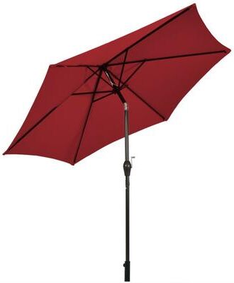 Costway 9 ft Outdoor Market Patio Table Umbrella Push Button Tilt Crank Lift-Burgundy