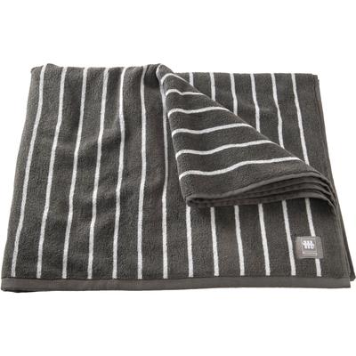 Badetuch MUSTERRING "Needlestripe", grau (anthrazit), B:100cm L:150cm, Jacquard, Baumwolle, Handtücher, Badetuch, hautschmeichelnd, super weich