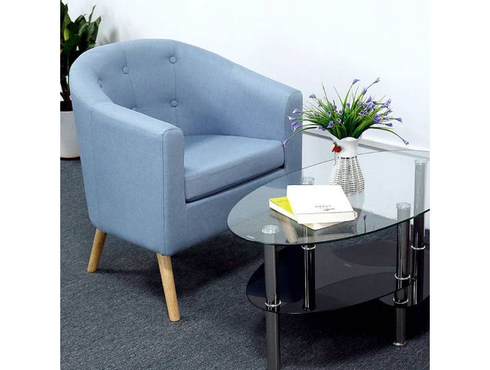 MIPAN. Fauteuil Cabriolet - Fauteuil avec Accoudoirs -Canapé avec Dossier Siège Rembourré Pour Salon Chambre Bureau-Bleu clair