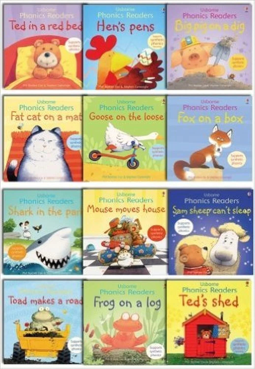 Usborne Publishing Usborne Phonics Readers 12 Books Collection Set by Phil Roxbee Cox, illustrated by Stephen Cartwright - Paperback - Ages 3-5 - Early Reading Phonics Gift Set