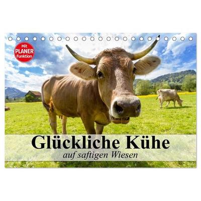 Glückliche Kühe auf saftigen Wiesen (Tischkalender 2027 DIN A5 quer), CALVENDO Monatskalender