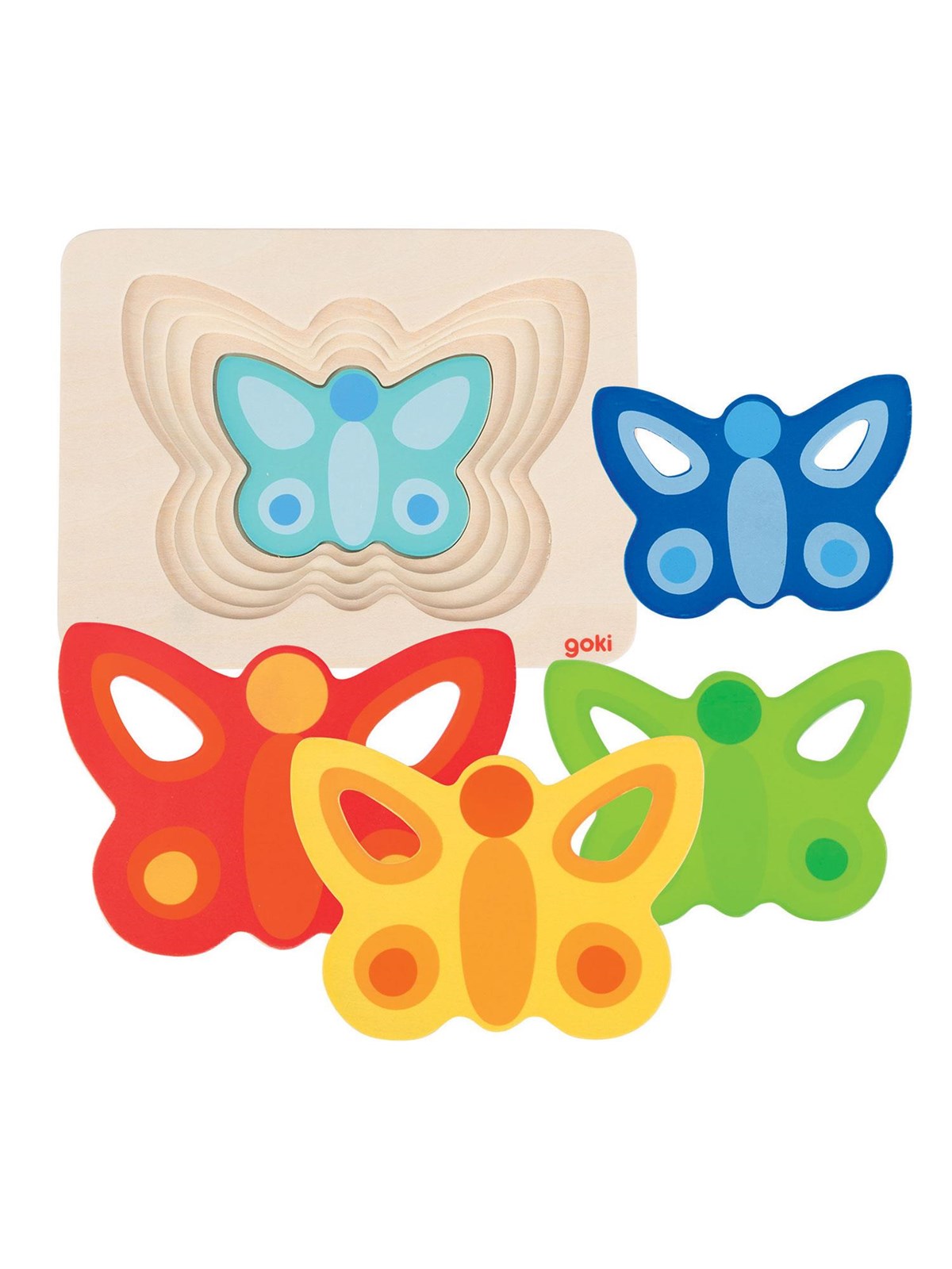 Goki Layer Puzzle Butterfly 5 Layers Holz