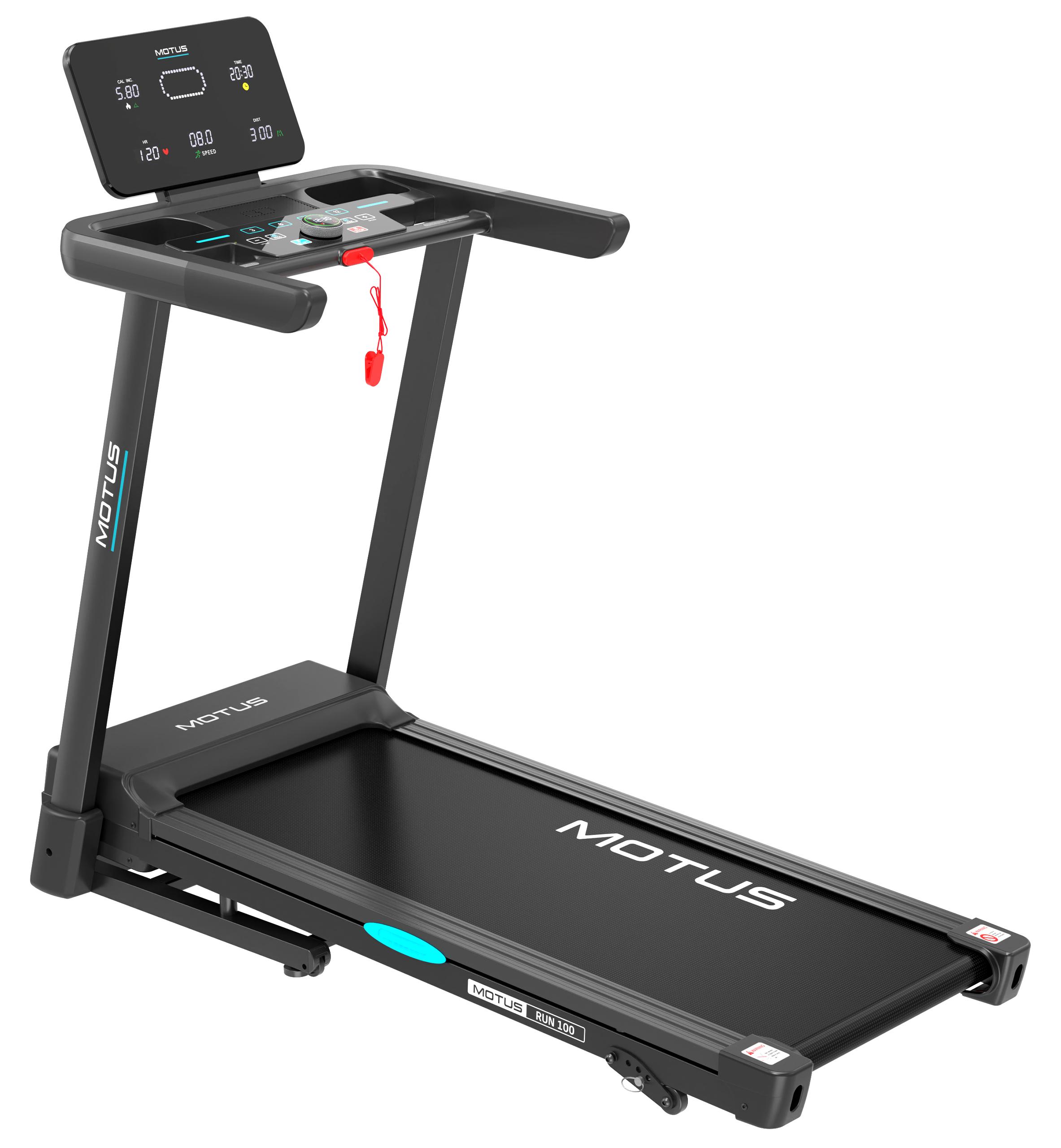 MOTUS RUN 100 Elektro-Laufband bis 14 km/h mit Bluetooth und 4 Steigungsstufen