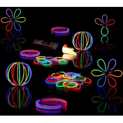 Relaxdays 1000 x Knicklichter mit Verbindern Gelb,Grün,Rot