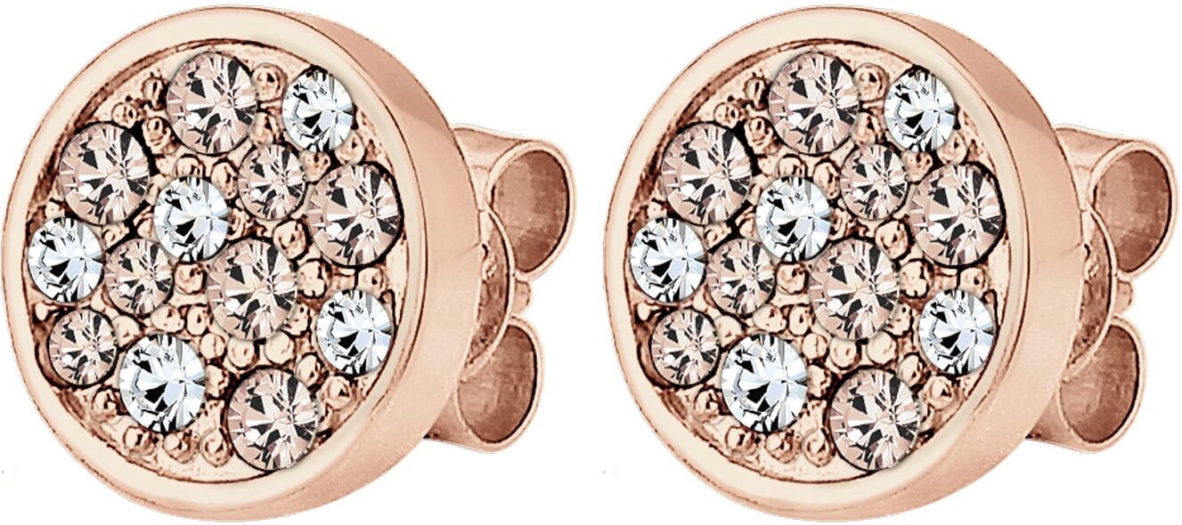 Paar Ohrstecker ELLI "Ohrringe Kreis Kristalle Funkelnd 925 Silber", rosa (rosegold), Ohrringe, Damen, Silber 925 (Sterlingsilber), Paar Ohrstecker